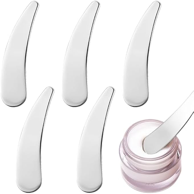 Aswewamt 5 قطع ملعقات تجميل معدنية صغيرة لخلط وعينة المكياج - Image 1